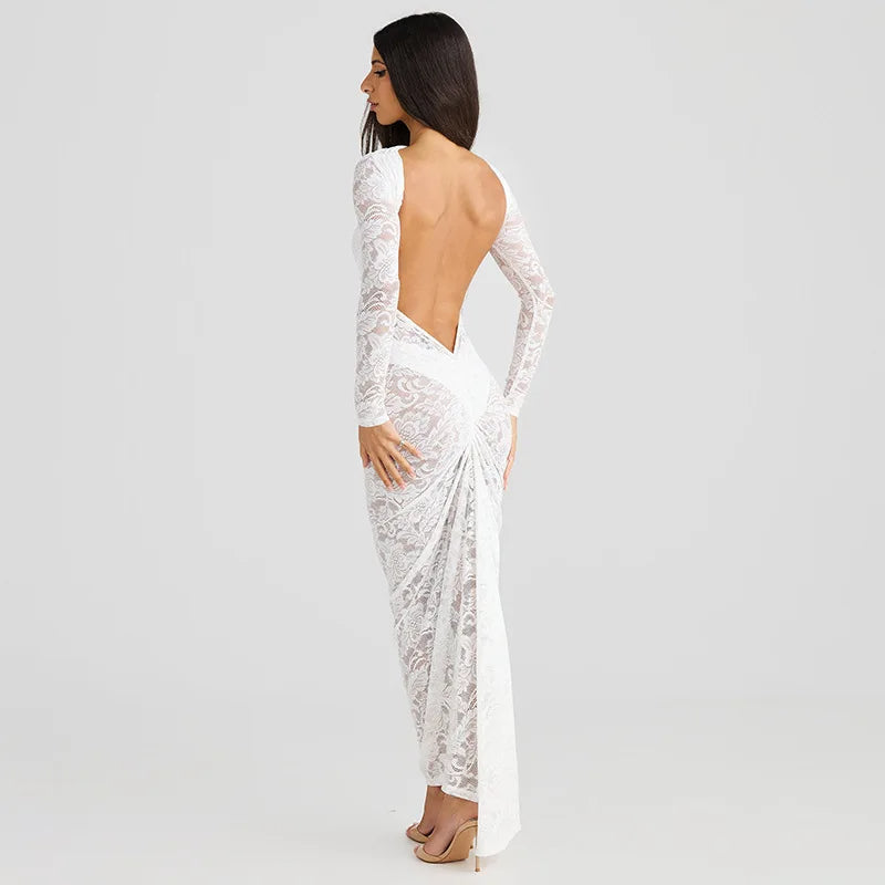 Liranna - Lange Mouwen Maxi Jurk