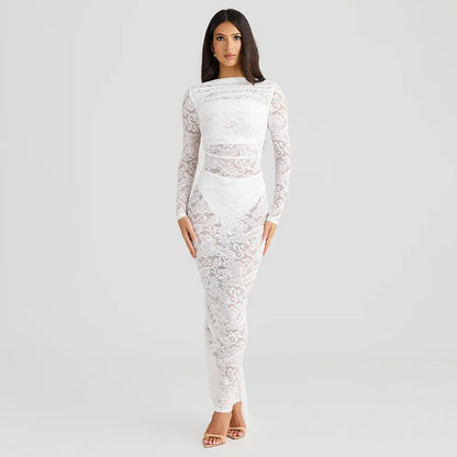 Liranna - Lange Mouwen Maxi Jurk